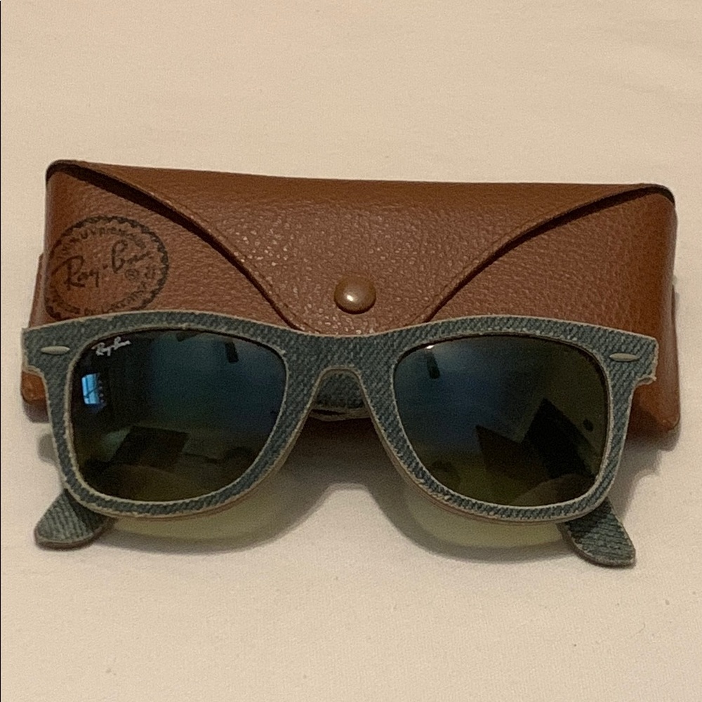 Ray Ban Original Denim Wayfarer Sunglasses RB2140 1166/3M 50/22 2N Italy